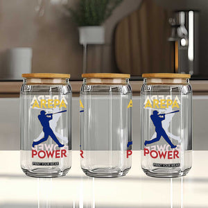 Arepa Power Baseball Batter Silhouette Glass Can Venezuelan Pride Beisbol for Baseball Fans TS02 Print Your Wear