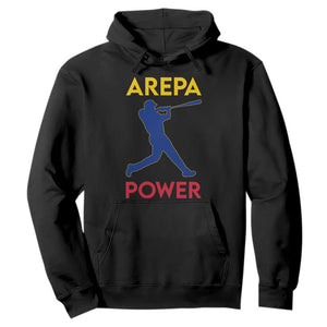Arepa Power Baseball Batter Silhouette Hoodie Venezuelan Pride Beisbol for Baseball Fans TS02 Black Print Your Wear