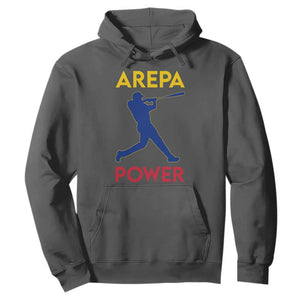 Arepa Power Baseball Batter Silhouette Hoodie Venezuelan Pride Beisbol for Baseball Fans TS02 Dark Heather Print Your Wear
