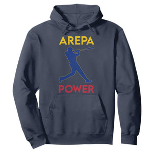 Arepa Power Baseball Batter Silhouette Hoodie Venezuelan Pride Beisbol for Baseball Fans TS02 Navy Print Your Wear