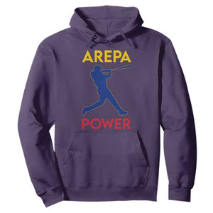 Arepa Power Baseball Batter Silhouette Hoodie Venezuelan Pride Beisbol for Baseball Fans TS02 Purple Print Your Wear