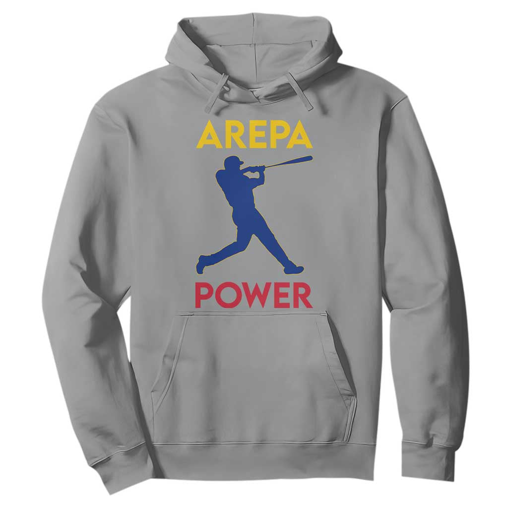 Arepa Power Baseball Batter Silhouette Hoodie Venezuelan Pride Beisbol for Baseball Fans TS02 Sport Gray Print Your Wear