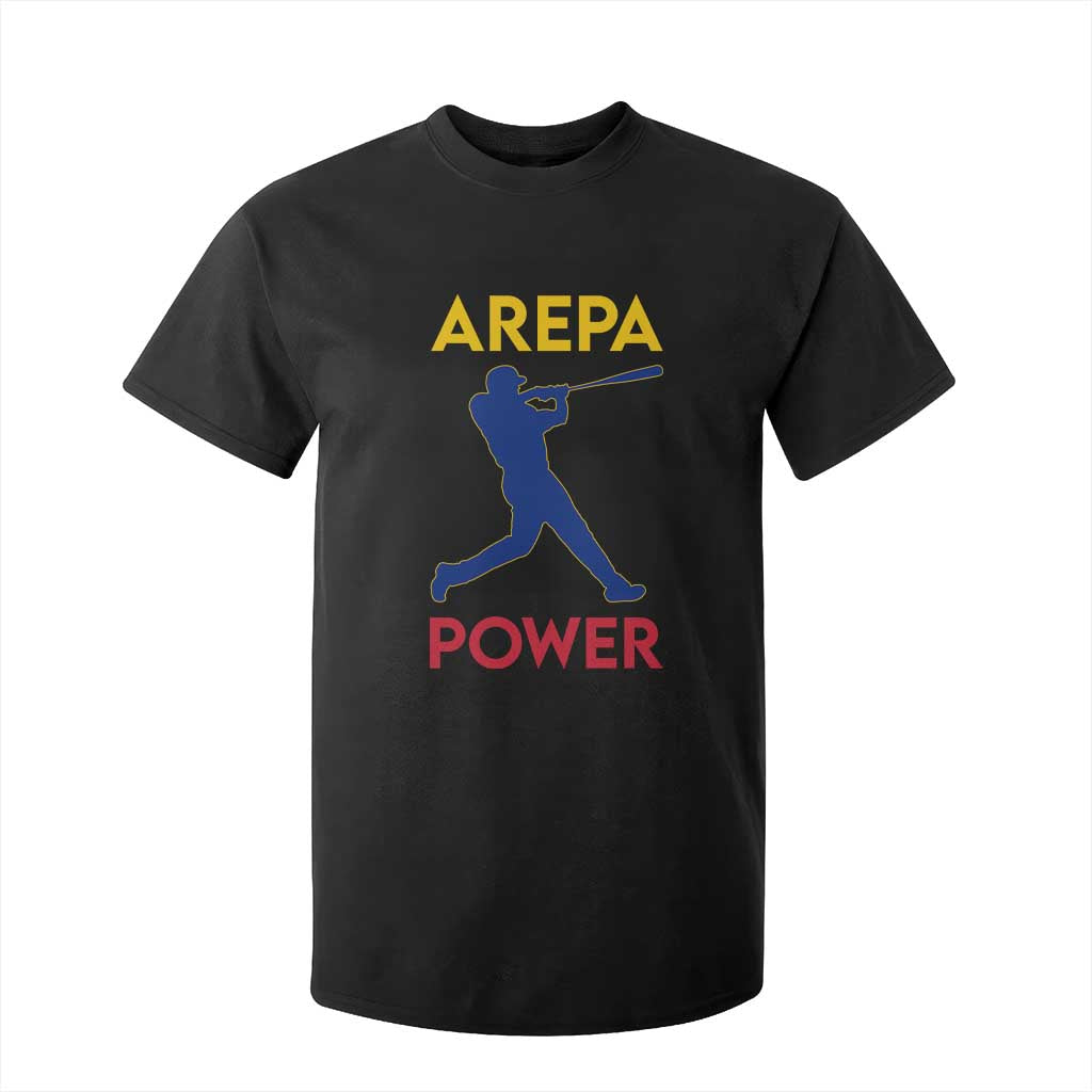 Arepa Power Baseball Batter Silhouette T Shirt For Kid Venezuelan Pride Beisbol for Baseball Fans TS02 Black Print Your Wear