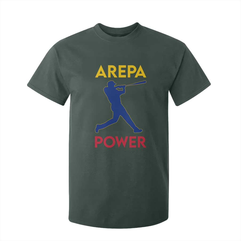 Arepa Power Baseball Batter Silhouette T Shirt For Kid Venezuelan Pride Beisbol for Baseball Fans TS02 Dark Forest Green Print Your Wear