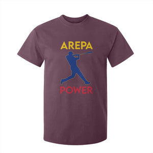 Arepa Power Baseball Batter Silhouette T Shirt For Kid Venezuelan Pride Beisbol for Baseball Fans TS02 Maroon Print Your Wear