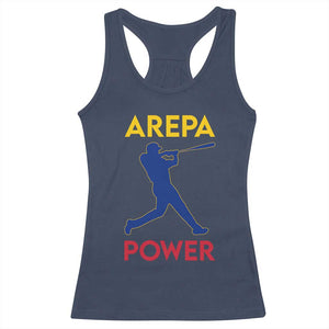 Arepa Power Baseball Batter Silhouette Racerback Tank Top Venezuelan Pride Beisbol for Baseball Fans TS02 Navy Print Your Wear