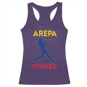 Arepa Power Baseball Batter Silhouette Racerback Tank Top Venezuelan Pride Beisbol for Baseball Fans TS02 Purple Print Your Wear