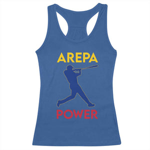 Arepa Power Baseball Batter Silhouette Racerback Tank Top Venezuelan Pride Beisbol for Baseball Fans TS02 Royal Blue Print Your Wear