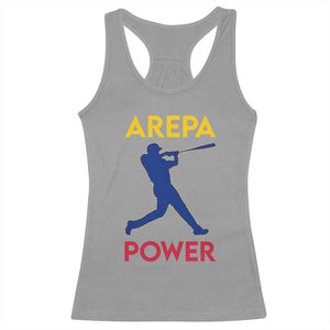 Arepa Power Baseball Batter Silhouette Racerback Tank Top Venezuelan Pride Beisbol for Baseball Fans TS02 Sport Gray Print Your Wear