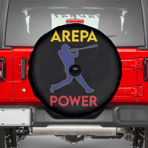 Arepa Power Baseball Batter Silhouette Spare Tire Cover Venezuelan Pride Beisbol for Baseball Fans TS02 Black Print Your Wear