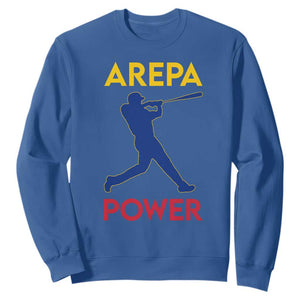 Arepa Power Baseball Batter Silhouette Sweatshirt Venezuelan Pride Beisbol for Baseball Fans TS02 Royal Blue Print Your Wear
