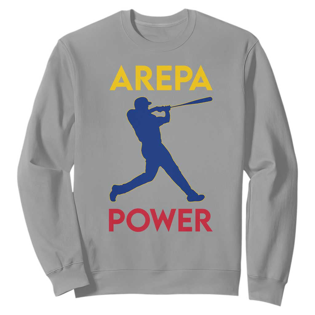Arepa Power Baseball Batter Silhouette Sweatshirt Venezuelan Pride Beisbol for Baseball Fans TS02 Sport Gray Print Your Wear