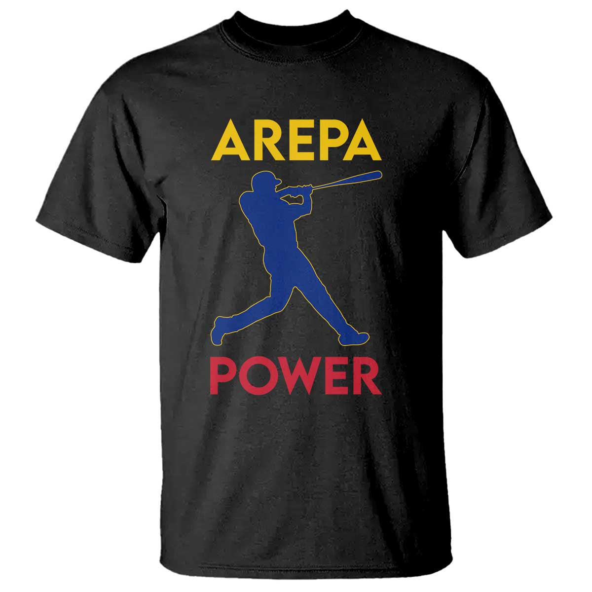 Arepa Power Baseball Batter Silhouette T Shirt Venezuelan Pride Beisbol for Baseball Fans TS02 Black Print Your Wear