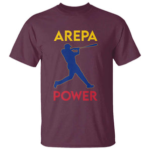 Arepa Power Baseball Batter Silhouette T Shirt Venezuelan Pride Beisbol for Baseball Fans TS02 Maroon Print Your Wear