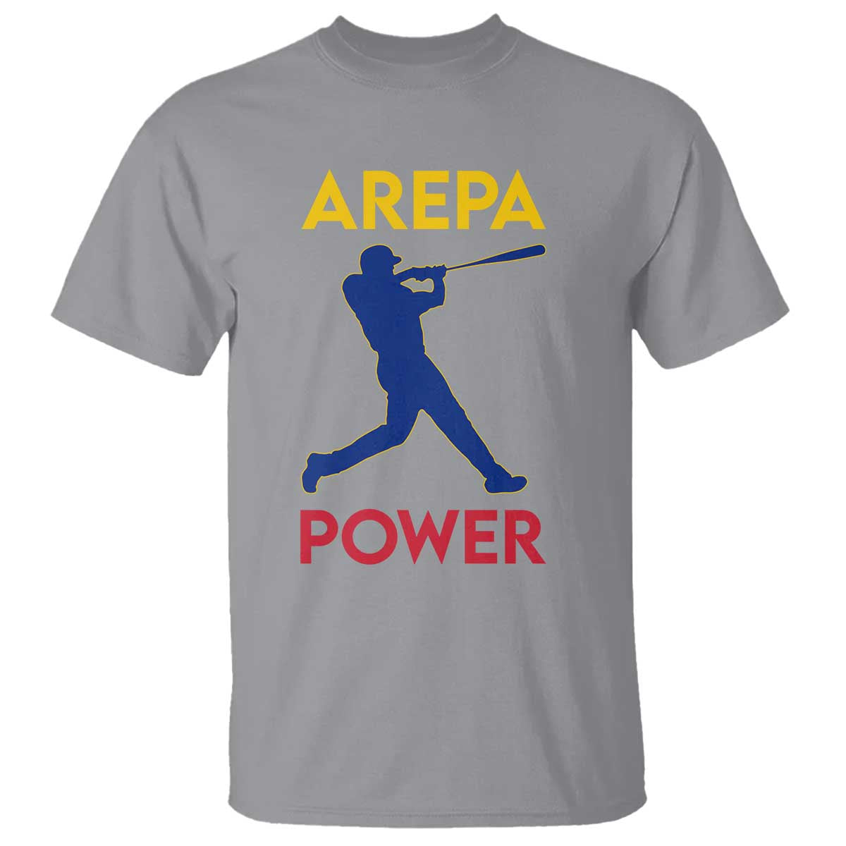 Arepa Power Baseball Batter Silhouette T Shirt Venezuelan Pride Beisbol for Baseball Fans TS02 Sport Gray Print Your Wear