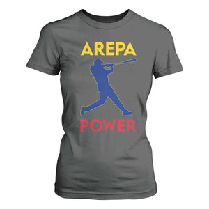 Arepa Power Baseball Batter Silhouette T Shirt For Women Venezuelan Pride Beisbol for Baseball Fans TS02 Dark Heather Print Your Wear