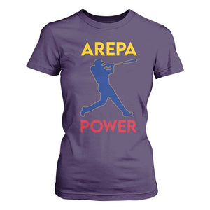 Arepa Power Baseball Batter Silhouette T Shirt For Women Venezuelan Pride Beisbol for Baseball Fans TS02 Purple Print Your Wear