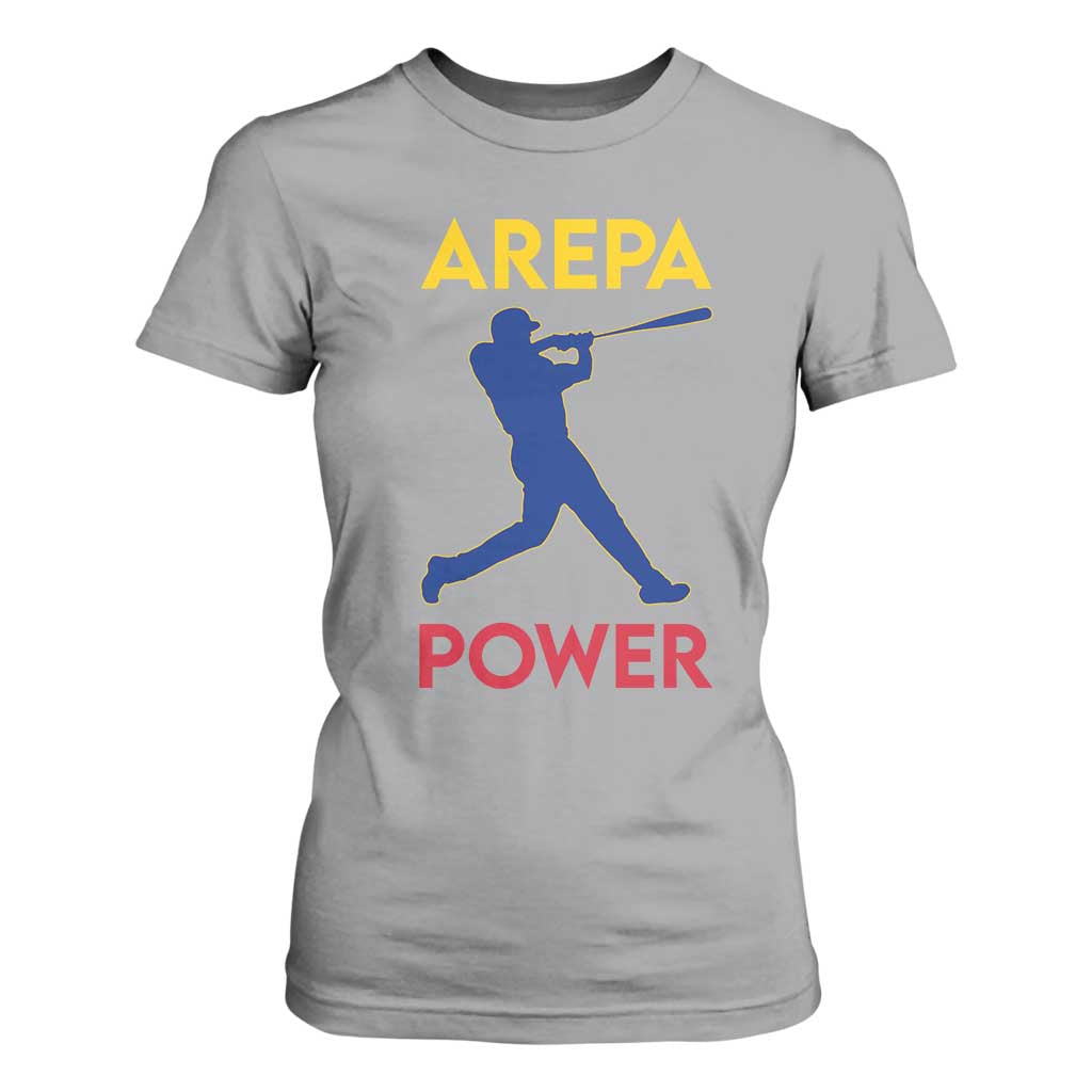 Arepa Power Baseball Batter Silhouette T Shirt For Women Venezuelan Pride Beisbol for Baseball Fans TS02 Sport Gray Print Your Wear