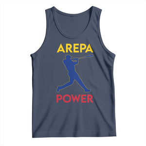 Arepa Power Baseball Batter Silhouette Tank Top Venezuelan Pride Beisbol for Baseball Fans TS02 Navy Print Your Wear
