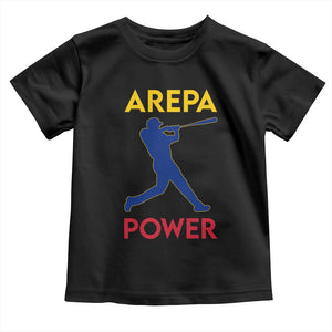 Arepa Power Baseball Batter Silhouette Toddler T Shirt Venezuelan Pride Beisbol for Baseball Fans TS02 Black Print Your Wear