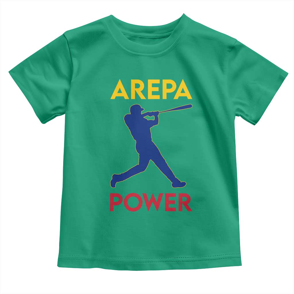 Arepa Power Baseball Batter Silhouette Toddler T Shirt Venezuelan Pride Beisbol for Baseball Fans TS02 Irish Green Print Your Wear