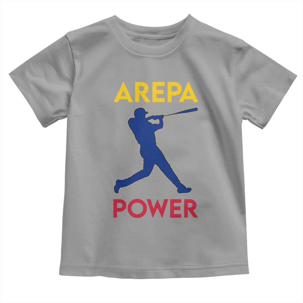 Arepa Power Baseball Batter Silhouette Toddler T Shirt Venezuelan Pride Beisbol for Baseball Fans TS02 Sport Gray Print Your Wear