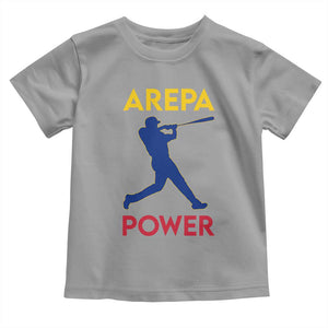 Arepa Power Baseball Batter Silhouette Toddler T Shirt Venezuelan Pride Beisbol for Baseball Fans TS02 Sport Gray Print Your Wear