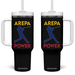 Arepa Power Baseball Batter Silhouette Tumbler With Handle Venezuelan Pride Beisbol for Baseball Fans TS02 One Size: 40 oz Black Print Your Wear