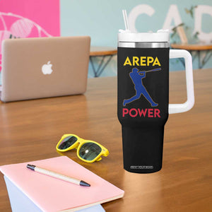 Arepa Power Baseball Batter Silhouette Tumbler With Handle Venezuelan Pride Beisbol for Baseball Fans TS02 Print Your Wear
