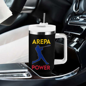 Arepa Power Baseball Batter Silhouette Tumbler With Handle Venezuelan Pride Beisbol for Baseball Fans TS02 Print Your Wear