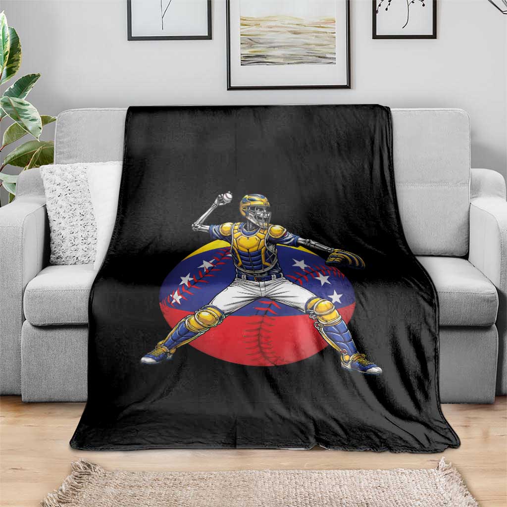 Venezuela Baseball Pitcher Skeleton Throw Blanket Venezuelan Flag Venezuela Pride Sports Fans TS02 Print Your Wear