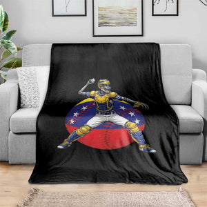 Venezuela Baseball Pitcher Skeleton Throw Blanket Venezuelan Flag Venezuela Pride Sports Fans TS02 Print Your Wear
