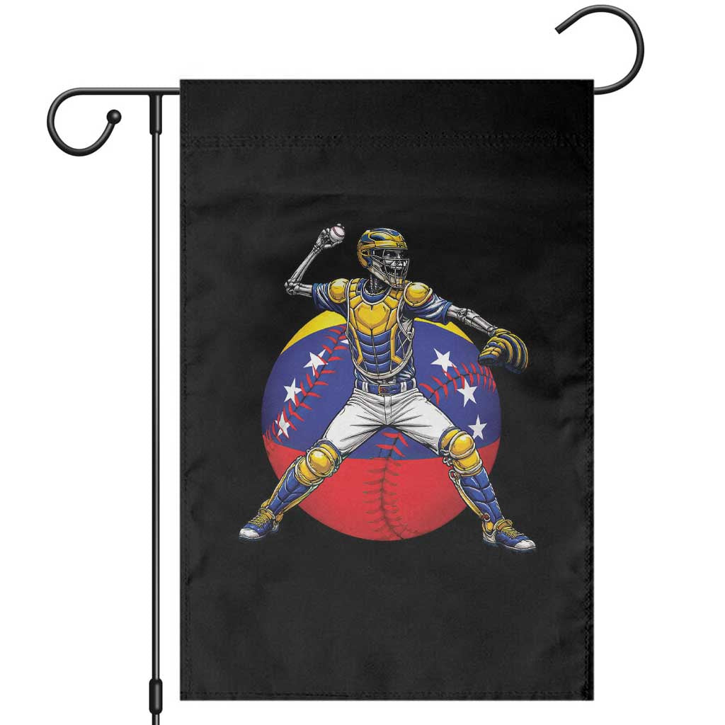 Venezuela Baseball Pitcher Skeleton Garden Flag Venezuelan Flag Venezuela Pride Sports Fans TS02 Black Print Your Wear