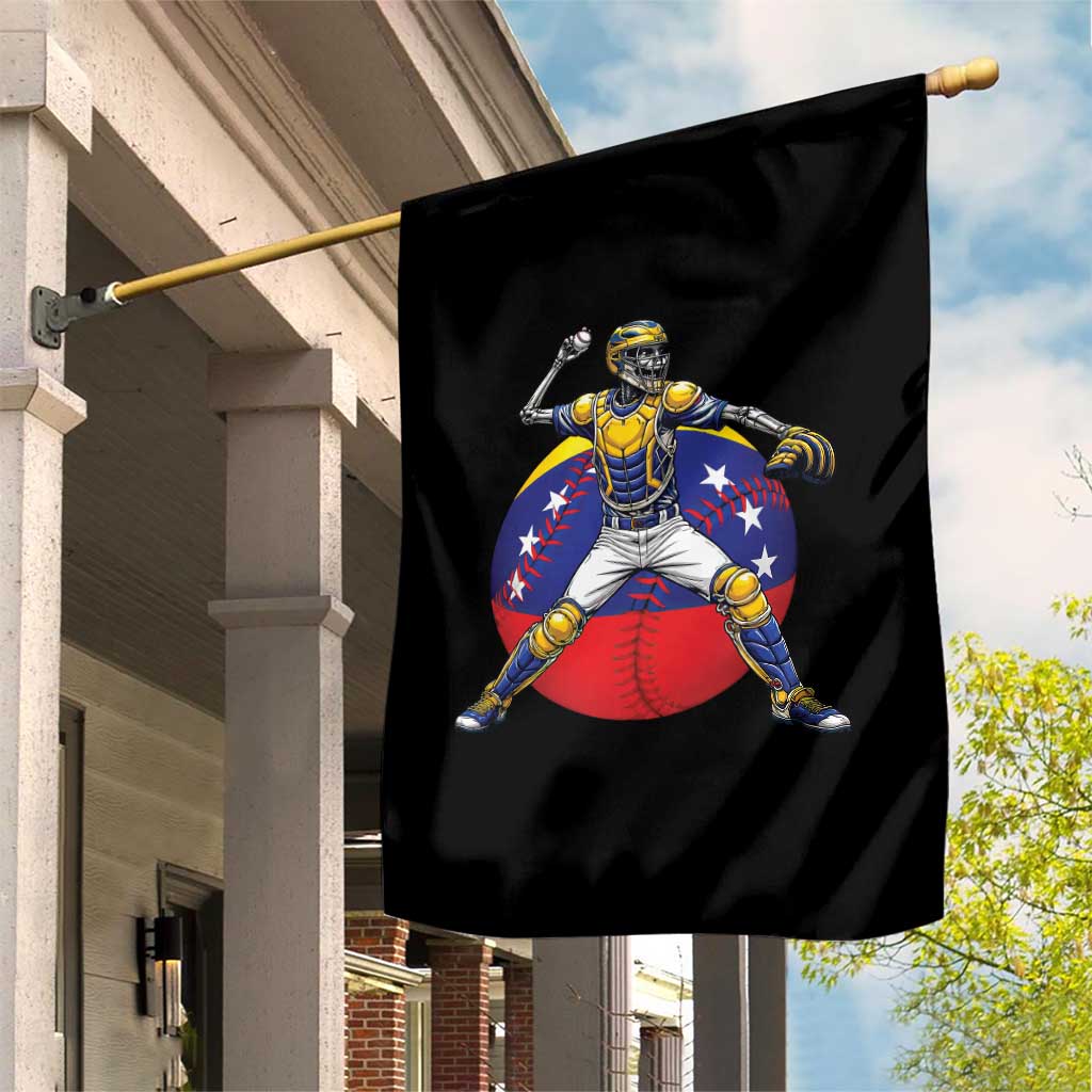 Venezuela Baseball Pitcher Skeleton Garden Flag Venezuelan Flag Venezuela Pride Sports Fans TS02 Print Your Wear