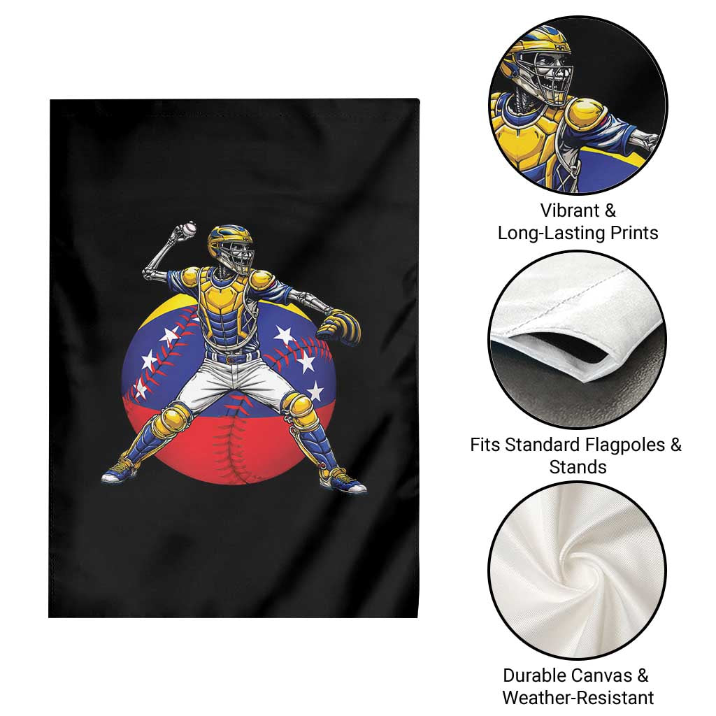 Venezuela Baseball Pitcher Skeleton Garden Flag Venezuelan Flag Venezuela Pride Sports Fans TS02 Print Your Wear