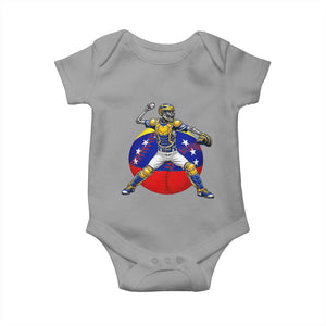 Venezuela Baseball Pitcher Skeleton Baby Onesie Venezuelan Flag Venezuela Pride Sports Fans TS02 Sport Gray Print Your Wear