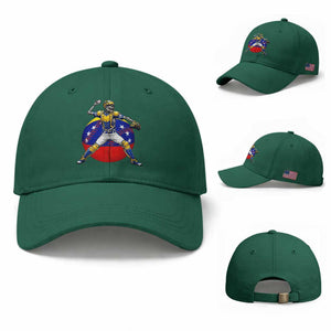 Venezuela Baseball Pitcher Skeleton Baseball Cap Venezuelan Flag Venezuela Pride Sports Fans TS02 Baseball Cap Universal Fit Irish Green Print Your Wear