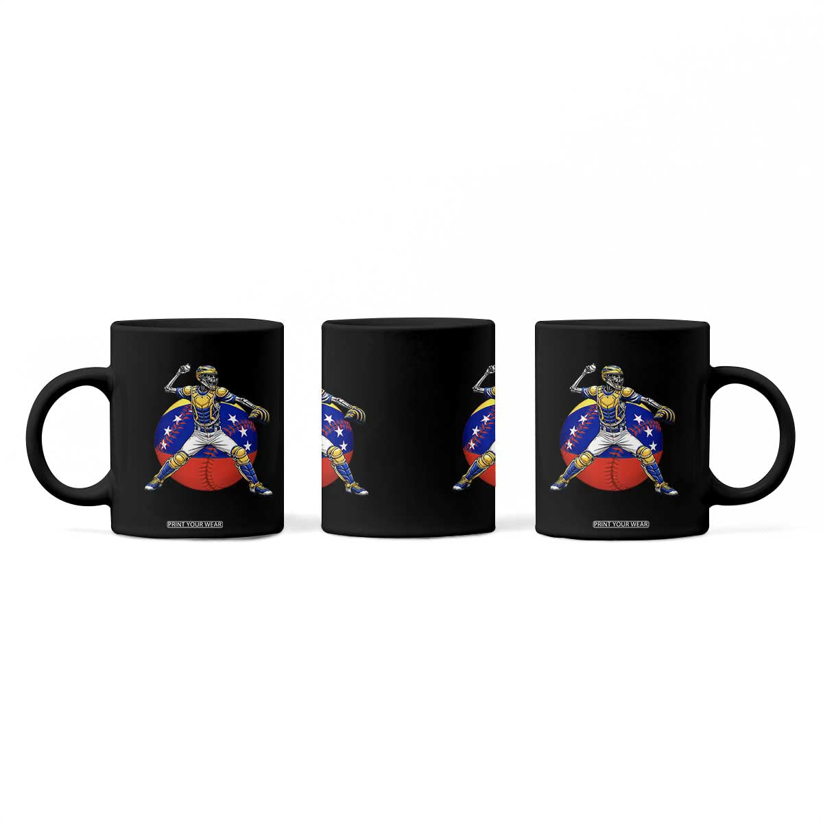 Venezuela Baseball Pitcher Skeleton Coffee Mug Venezuelan Flag Venezuela Pride Sports Fans TS02 Print Your Wear