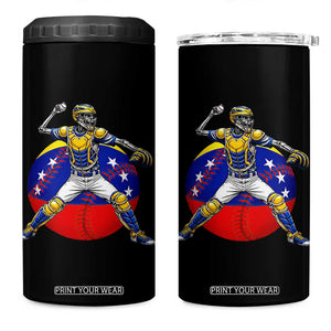 Venezuela Baseball Pitcher Skeleton 4 in 1 Can Cooler Tumbler Venezuelan Flag Venezuela Pride Sports Fans TS02 One Size: 16 oz Black Print Your Wear