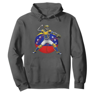 Venezuela Baseball Pitcher Skeleton Hoodie Venezuelan Flag Venezuela Pride Sports Fans TS02 Dark Heather Print Your Wear