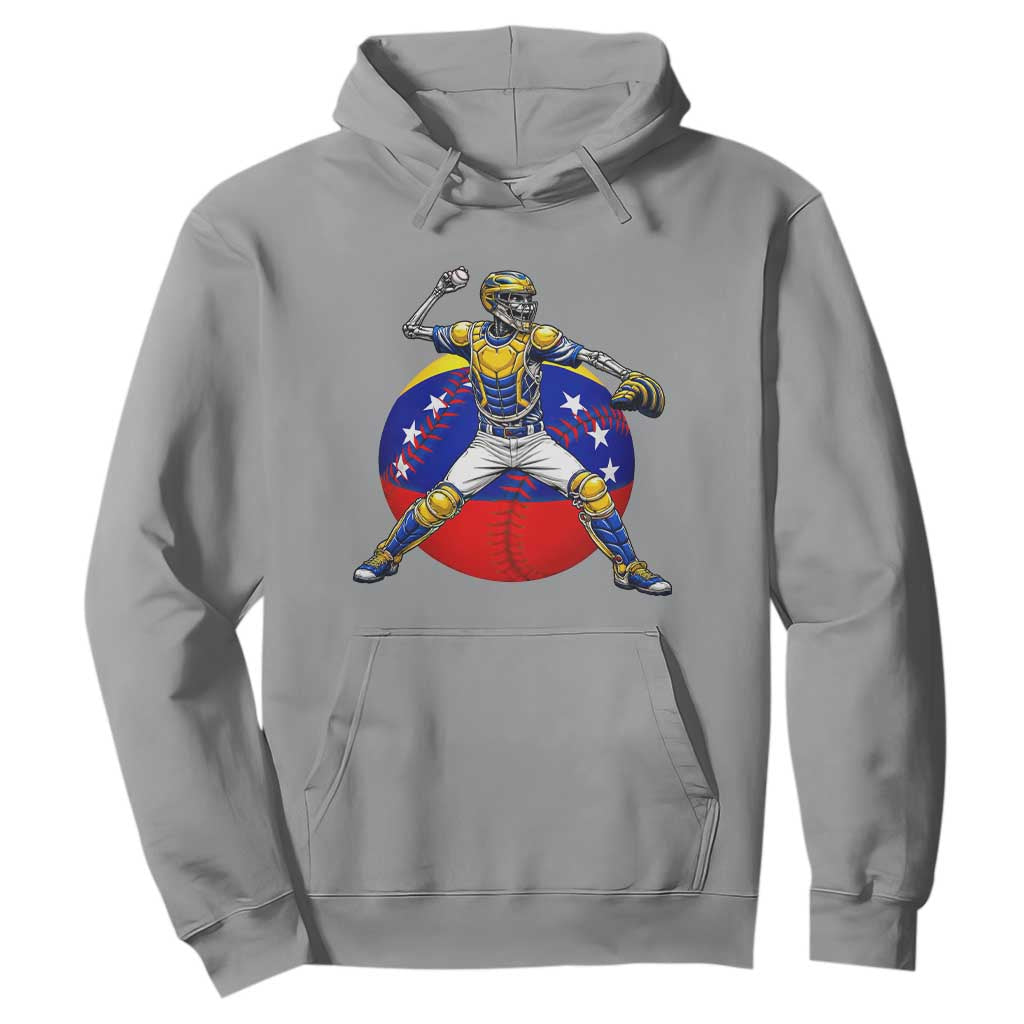 Venezuela Baseball Pitcher Skeleton Hoodie Venezuelan Flag Venezuela Pride Sports Fans TS02 Sport Gray Print Your Wear