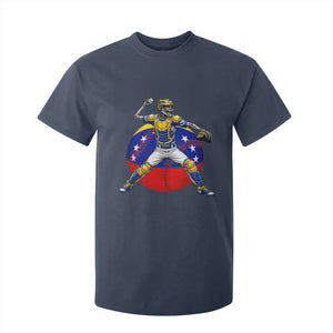 Venezuela Baseball Pitcher Skeleton T Shirt For Kid Venezuelan Flag Venezuela Pride Sports Fans TS02 Navy Print Your Wear