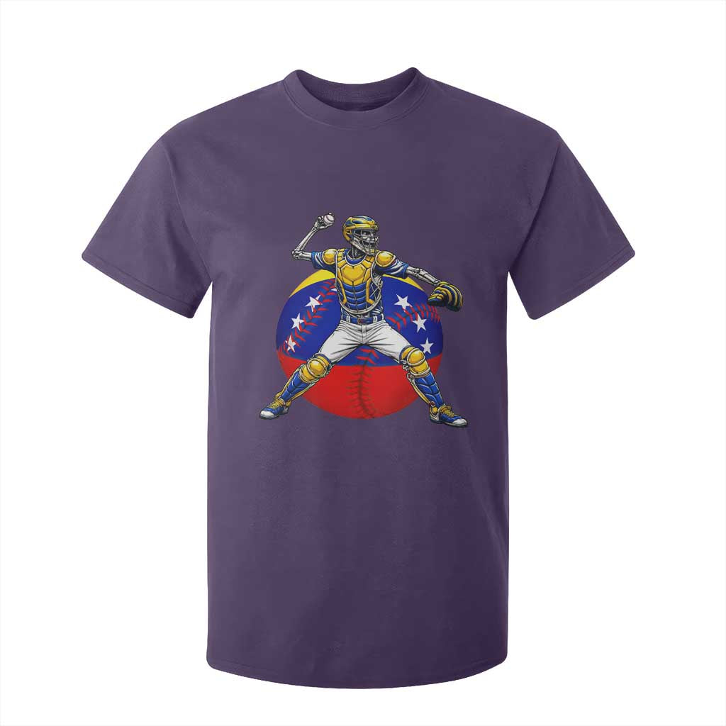 Venezuela Baseball Pitcher Skeleton T Shirt For Kid Venezuelan Flag Venezuela Pride Sports Fans TS02 Purple Print Your Wear