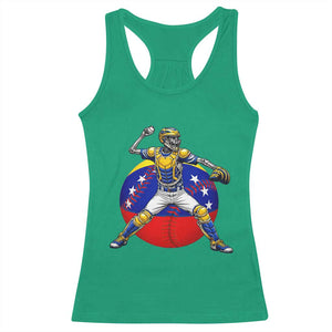 Venezuela Baseball Pitcher Skeleton Racerback Tank Top Venezuelan Flag Venezuela Pride Sports Fans TS02 Irish Green Print Your Wear