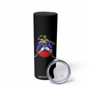 Venezuela Baseball Pitcher Skeleton Skinny Tumbler Venezuelan Flag Venezuela Pride Sports Fans TS02 Print Your Wear