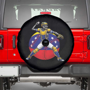 Venezuela Baseball Pitcher Skeleton Spare Tire Cover Venezuelan Flag Venezuela Pride Sports Fans TS02 Black Print Your Wear