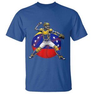 Venezuela Baseball Pitcher Skeleton T Shirt Venezuelan Flag Venezuela Pride Sports Fans TS02 Royal Blue Print Your Wear