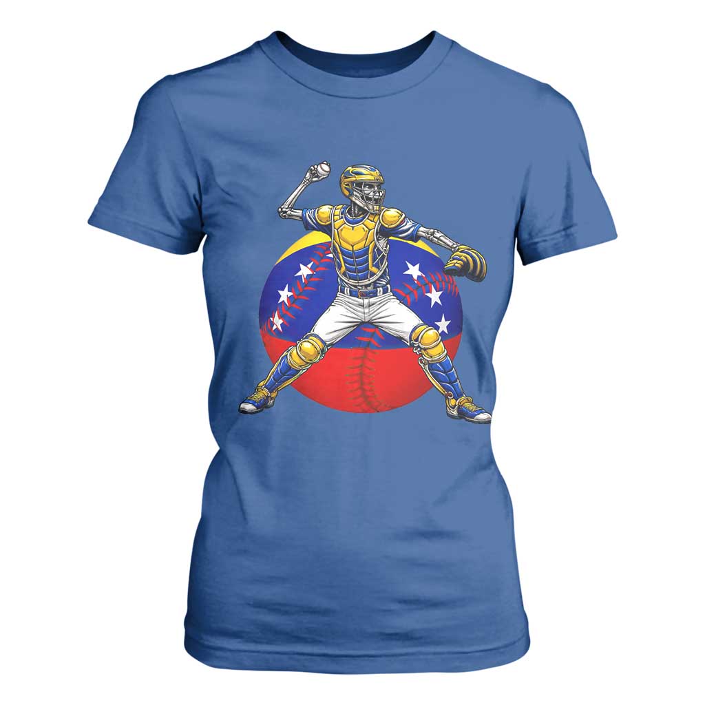 Venezuela Baseball Pitcher Skeleton T Shirt For Women Venezuelan Flag Venezuela Pride Sports Fans TS02 Royal Blue Print Your Wear