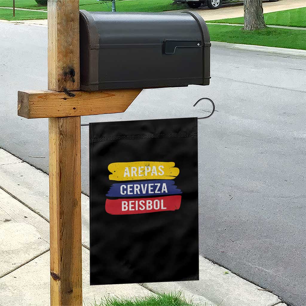 Arepas Cerveza Beisbol Venezuela Things Garden Flag Funny Latino Food Beer and Baseball Pride TS02 Print Your Wear