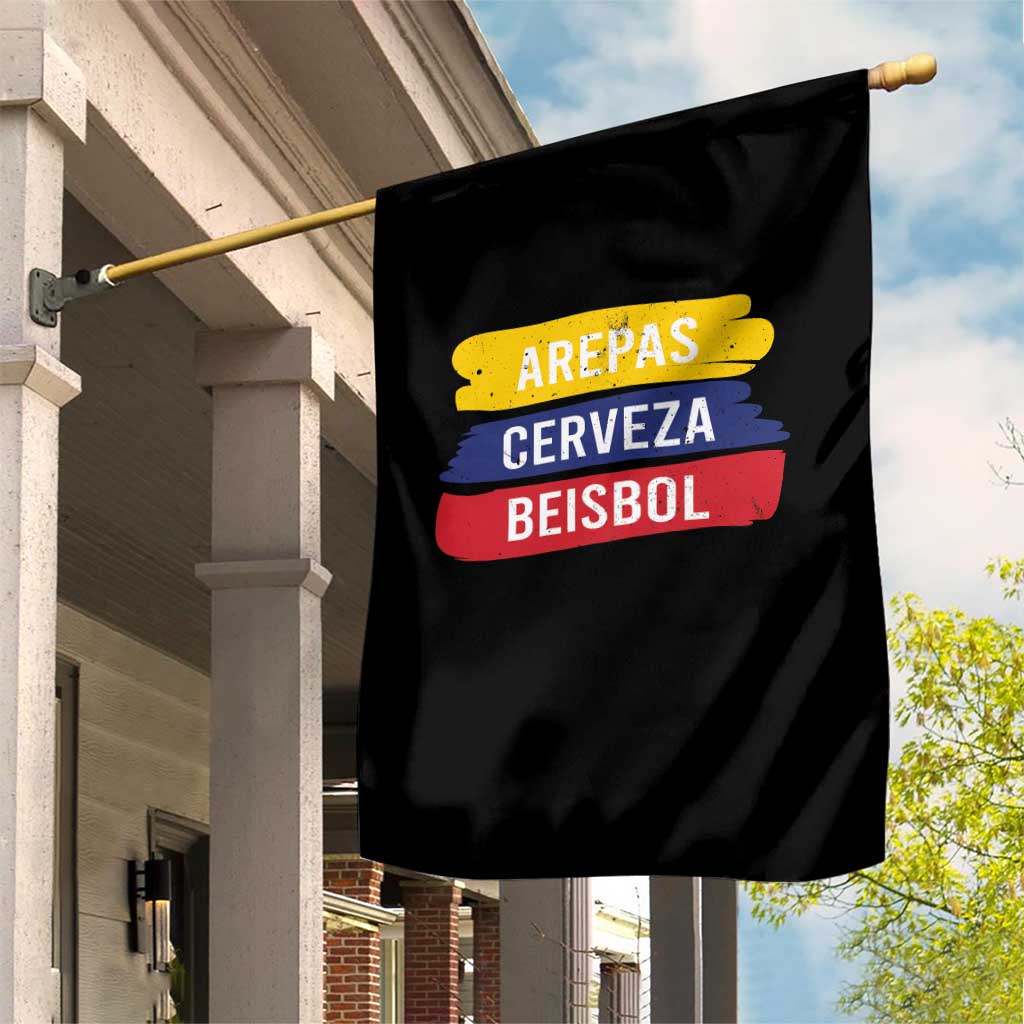Arepas Cerveza Beisbol Venezuela Things Garden Flag Funny Latino Food Beer and Baseball Pride TS02 Print Your Wear